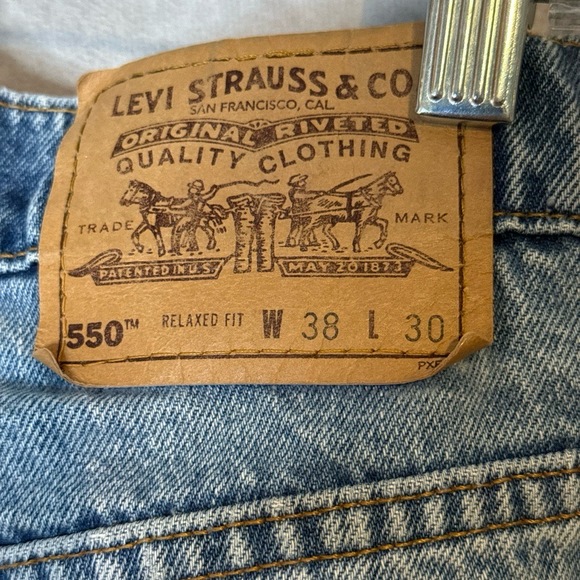 Vintage‎ '97 Levi's 550 Orange Tab Relaxed Fit Med Wash 38x30 Grunge Work Wear - Picture 8 of 10